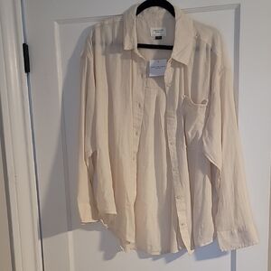 American Eagle Outfitters Cream Shirt